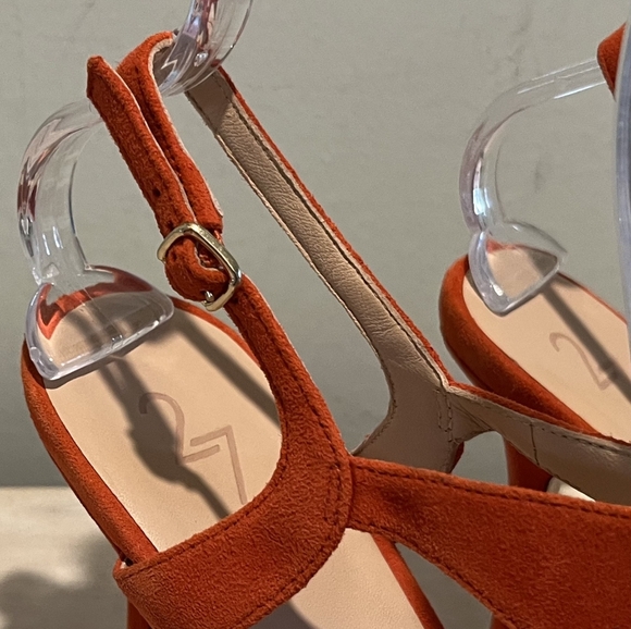 27 EDIT Orange Suede Lanie Heels Size 8.5  New Without Box - Picture 8 of 13